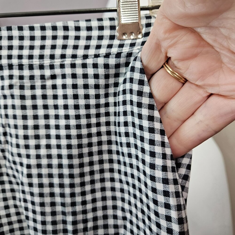 Hollister Womens Skort Skirt Short S Ultra High Rise Plaid Checkered Black White - Picture 6 of 10